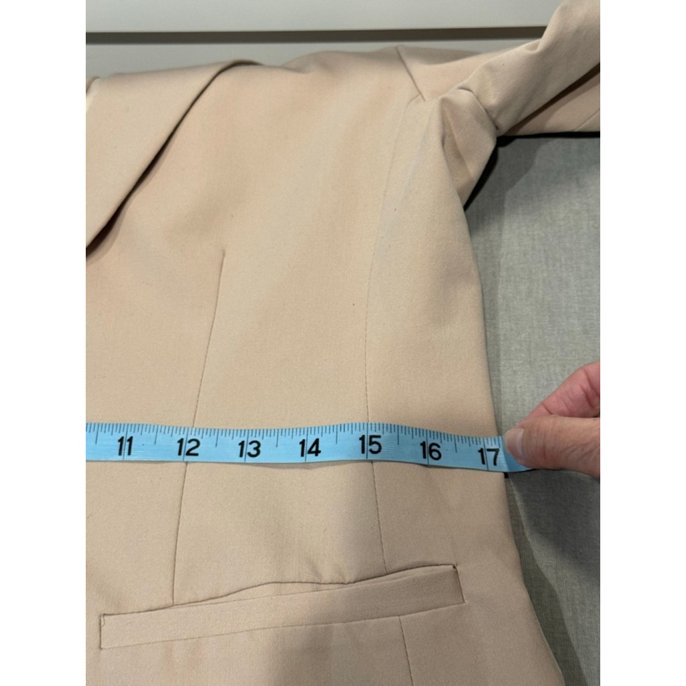 Women's Cicy Bell Khaki Lined Stretch Blazer Jacket M - Picture 10 of 12